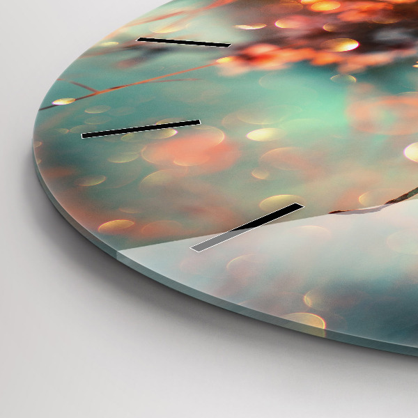 Wanduhr rund Frühlingsblumen