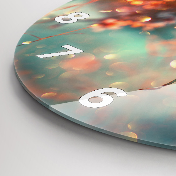 Wanduhr rund Frühlingsblumen