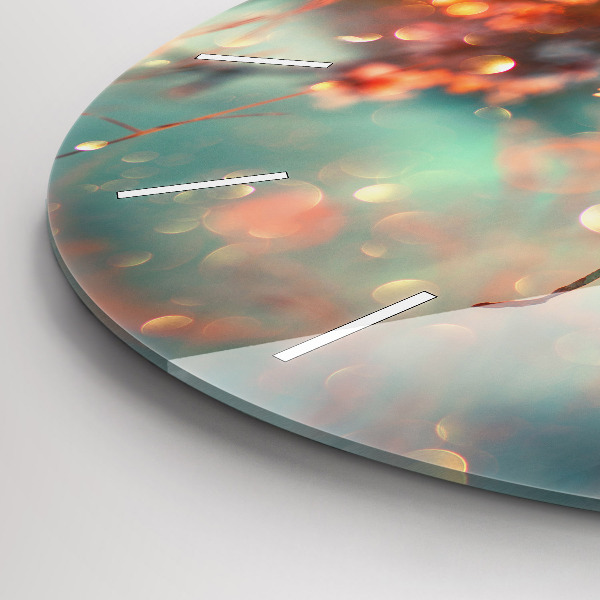 Wanduhr rund Frühlingsblumen