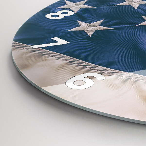 Wanduhr glas rund Amerikanische Flagge
