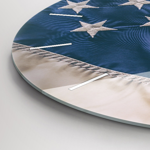 Wanduhr glas rund Amerikanische Flagge