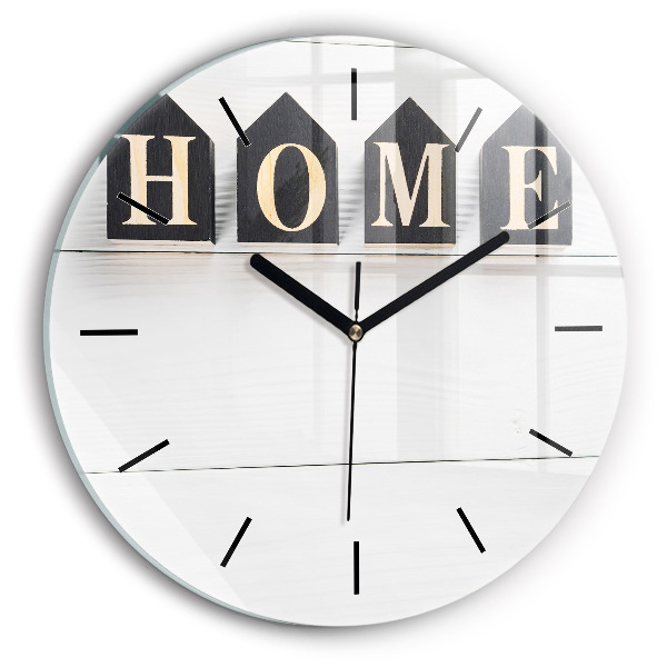 Wanduhr rund mit motiv Inschrift eines Hauses