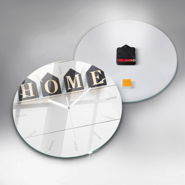Wanduhr rund mit motiv Inschrift eines Hauses