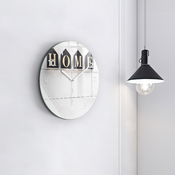 Wanduhr rund mit motiv Inschrift eines Hauses