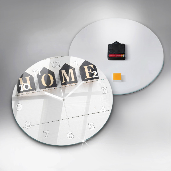 Wanduhr rund mit motiv Inschrift eines Hauses