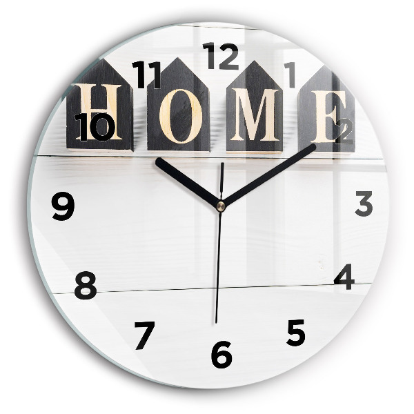 Wanduhr rund mit motiv Inschrift eines Hauses