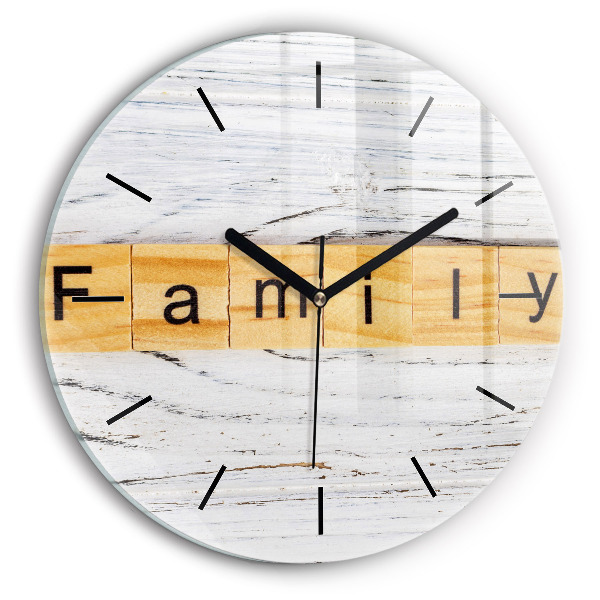 Wanduhr rund mit motiv Familie
