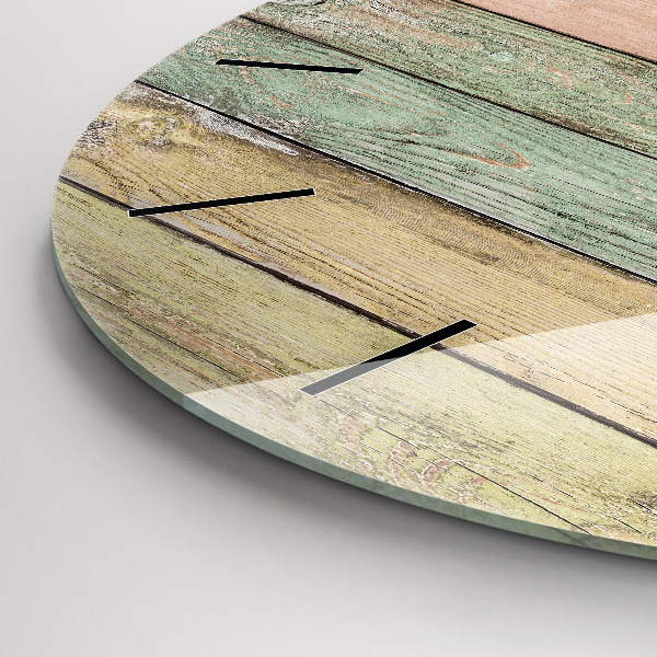 Wanduhr glas rund Farbige Tafeln