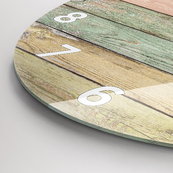 Wanduhr glas rund Farbige Tafeln