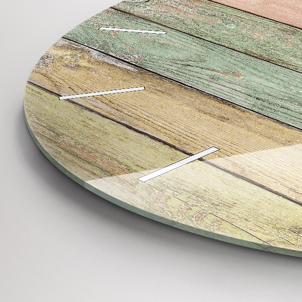 Wanduhr glas rund Farbige Tafeln