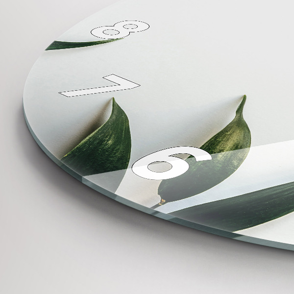 Wanduhr rund Rahmen aus Blättern