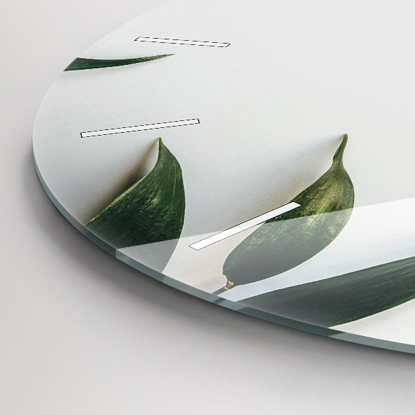 Wanduhr rund Rahmen aus Blättern