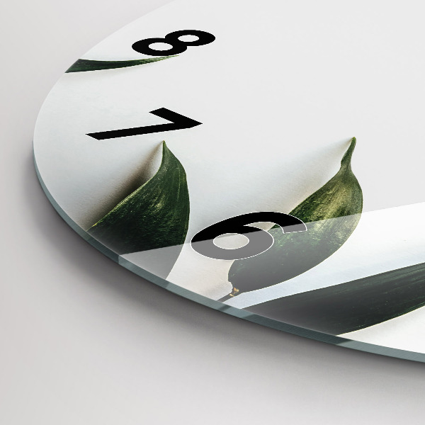 Wanduhr rund Rahmen aus Blättern