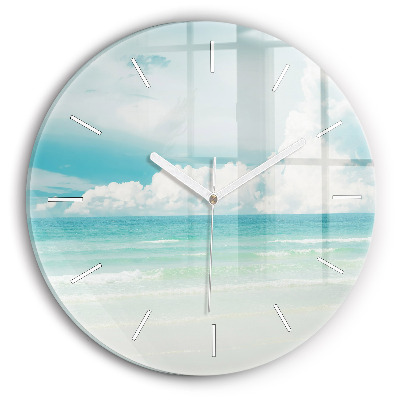Wanduhr glas rund Landschaft mit Meer