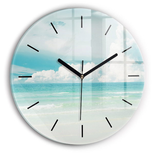 Wanduhr glas rund Landschaft mit Meer