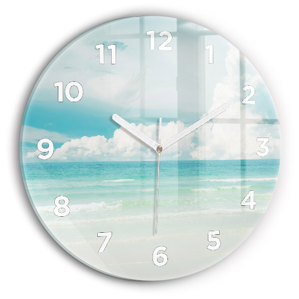 Wanduhr glas rund Landschaft mit Meer