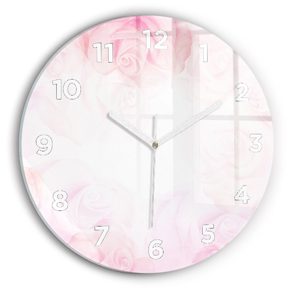 Wanduhr rund Abstrakte Rosen