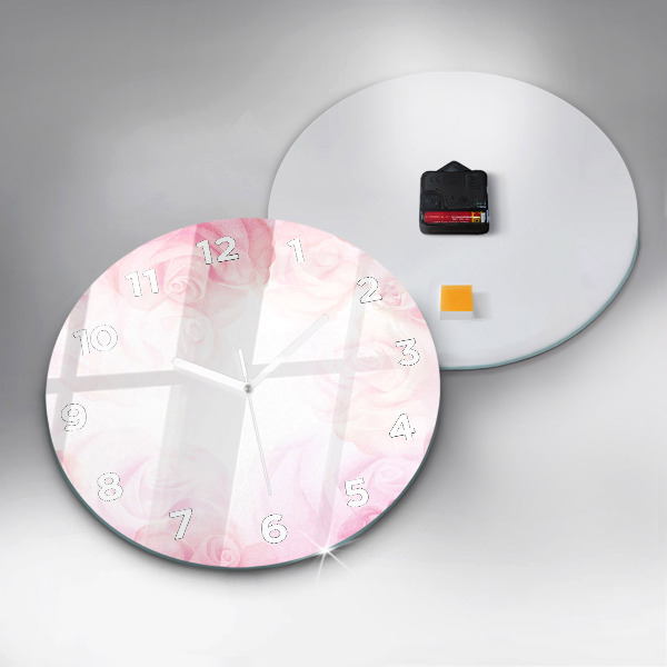 Wanduhr rund Abstrakte Rosen