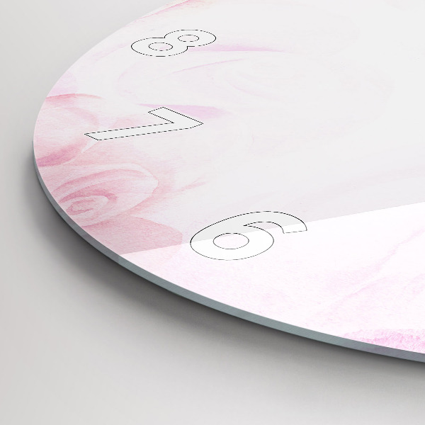 Wanduhr rund Abstrakte Rosen