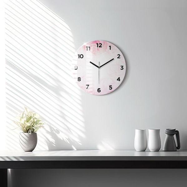 Wanduhr rund Abstrakte Rosen