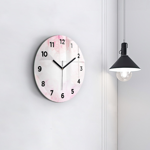 Wanduhr rund Abstrakte Rosen