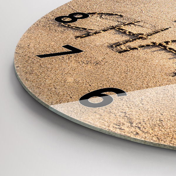 Wanduhr rund Zitat am Strand