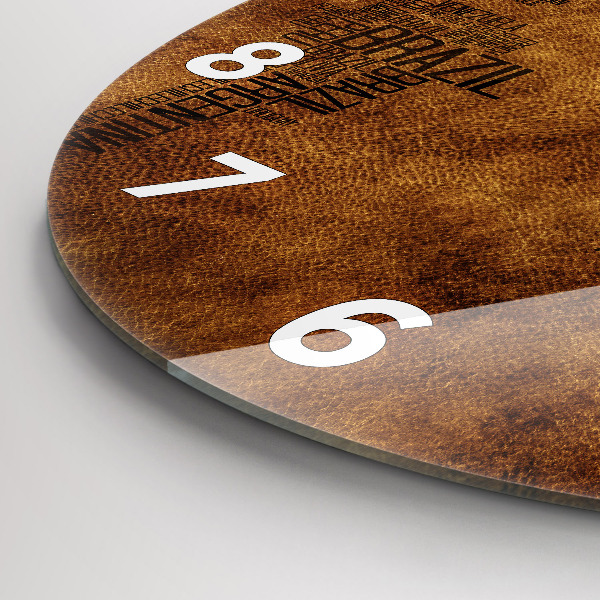 Wanduhr glas rund Karte mit Ländernamen