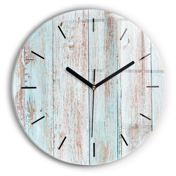 Wanduhr glas rund Pastell Holz