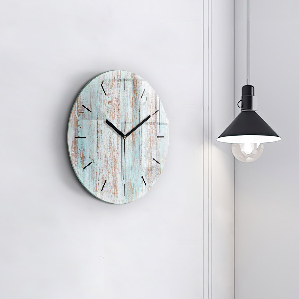 Wanduhr glas rund Pastell Holz