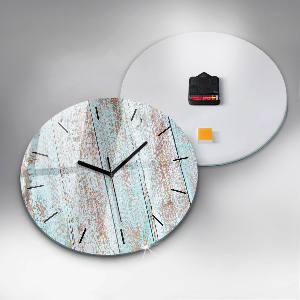 Wanduhr glas rund Pastell Holz