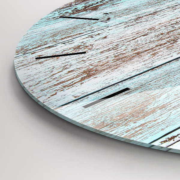 Wanduhr glas rund Pastell Holz