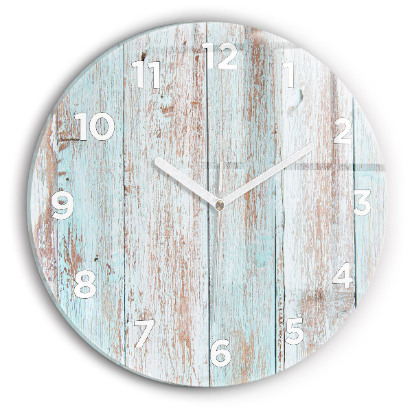 Wanduhr glas rund Pastell Holz