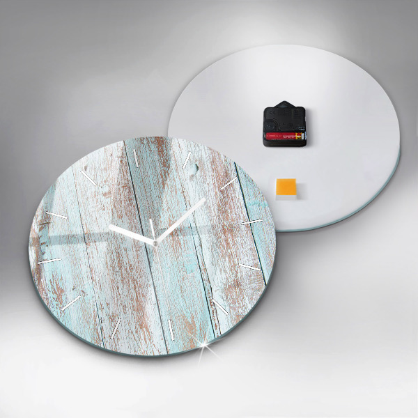 Wanduhr glas rund Pastell Holz