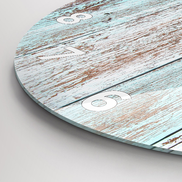 Wanduhr glas rund Pastell Holz