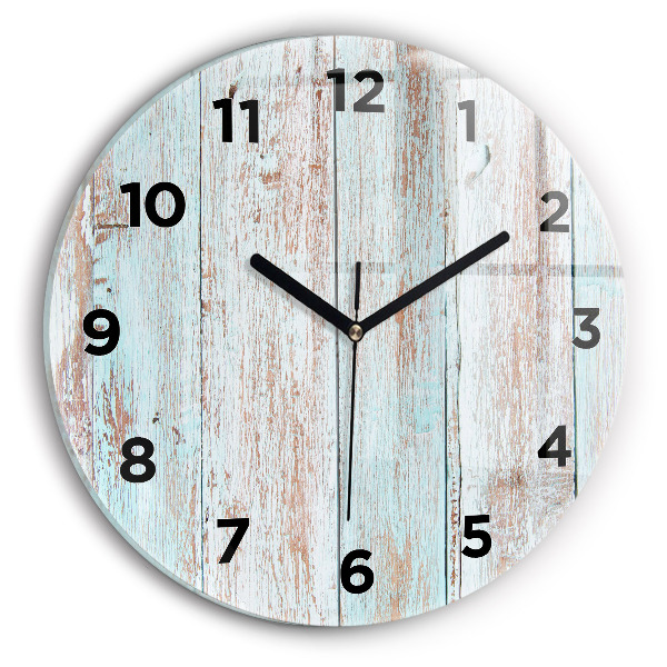 Wanduhr glas rund Pastell Holz