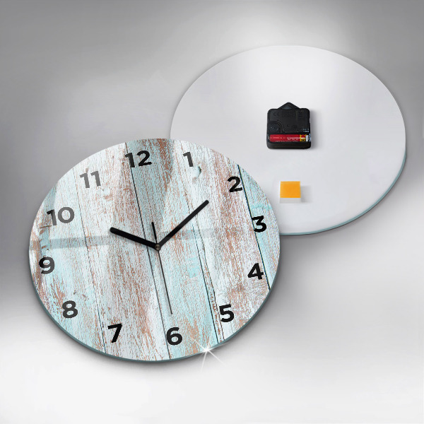 Wanduhr glas rund Pastell Holz