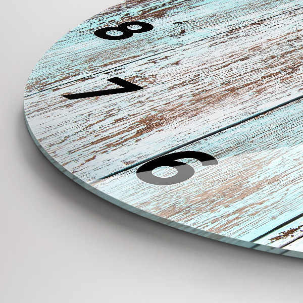 Wanduhr glas rund Pastell Holz