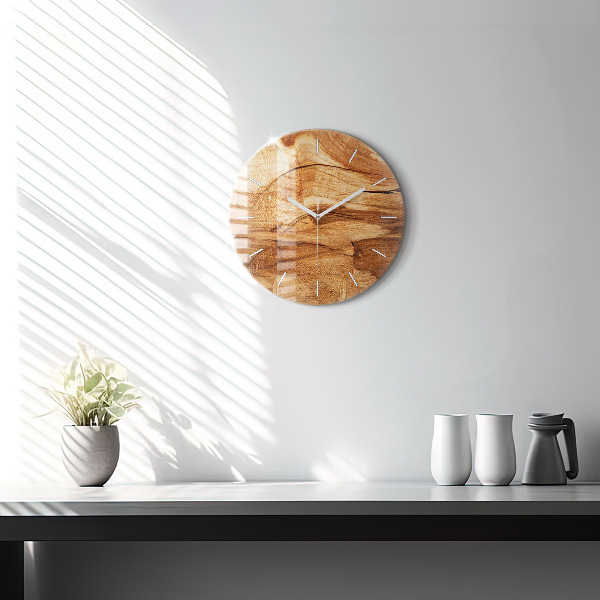Wanduhr rund Holztextur