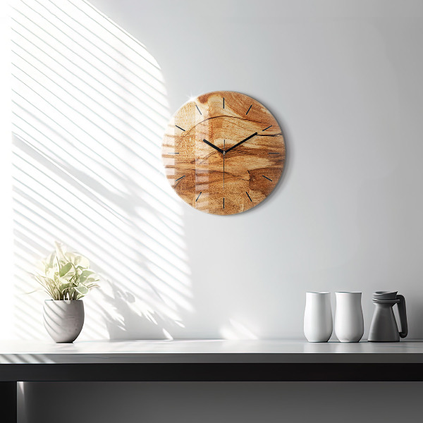 Wanduhr rund Holztextur