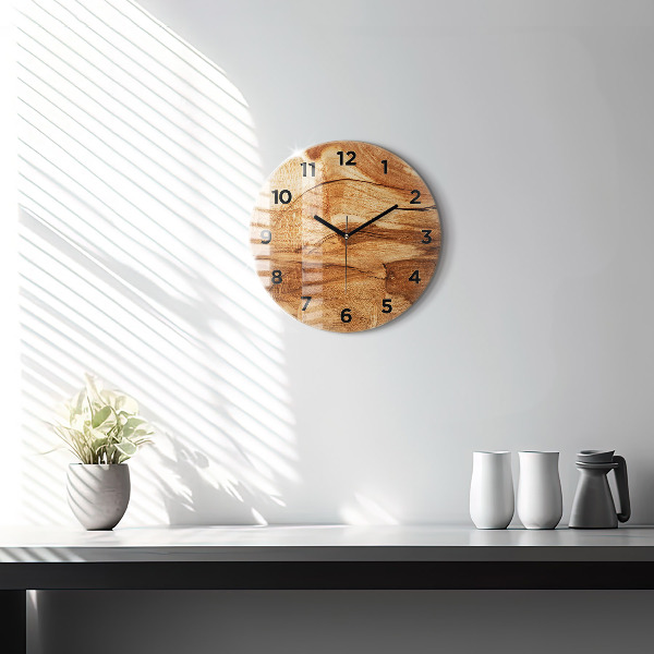 Wanduhr rund Holztextur