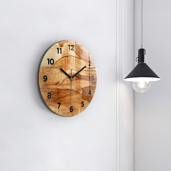 Wanduhr rund Holztextur