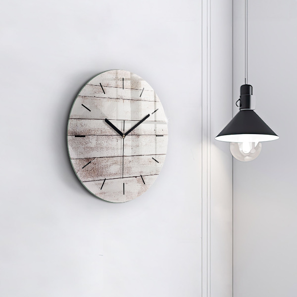 Wanduhr rund Helle Holzbretter