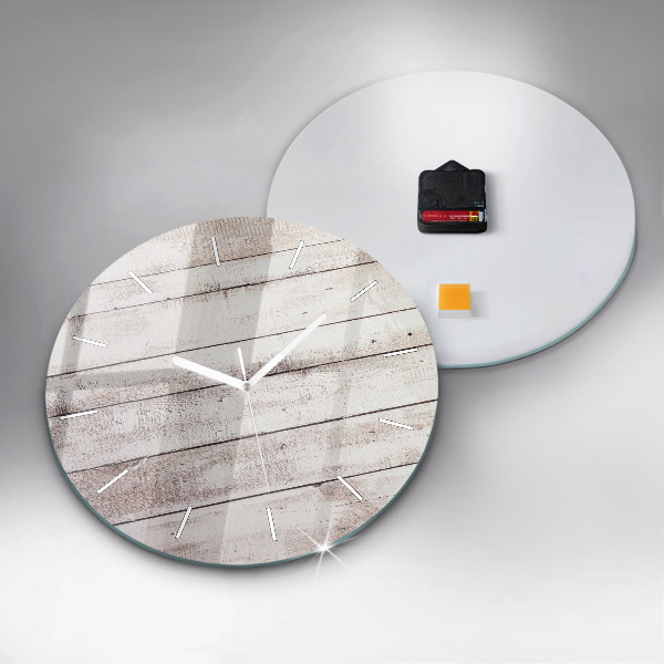 Wanduhr rund Helle Holzbretter