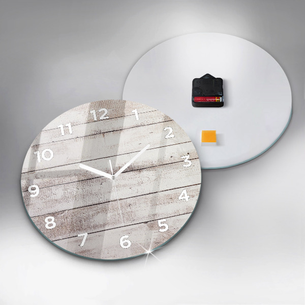 Wanduhr rund Helle Holzbretter