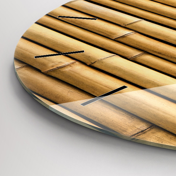 Wanduhr rund mit motiv Bambus Stangen