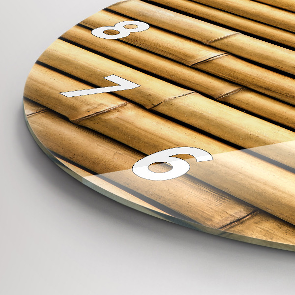 Wanduhr rund mit motiv Bambus Stangen