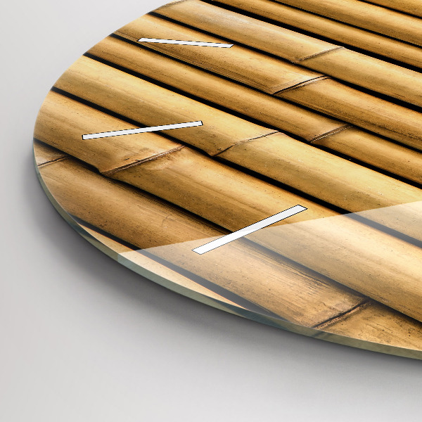 Wanduhr rund mit motiv Bambus Stangen