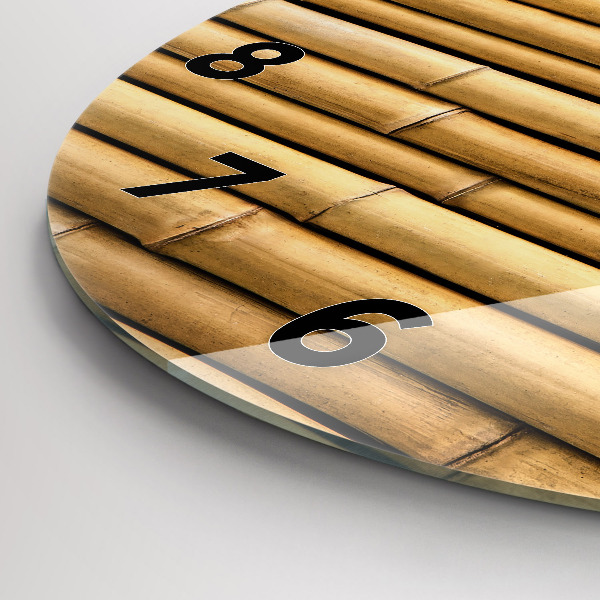 Wanduhr rund mit motiv Bambus Stangen