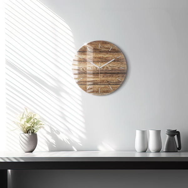 Wanduhr rund Hölzerne Bretter