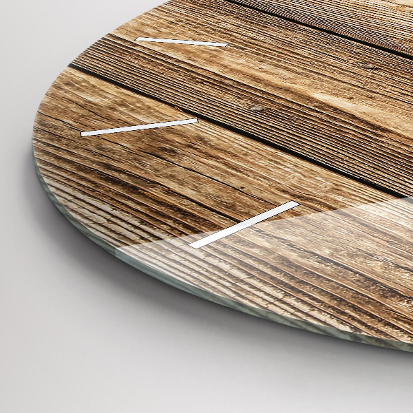 Wanduhr rund Hölzerne Bretter